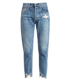 AGOLDE Jamie High-Rise Ankle Distressed Jean